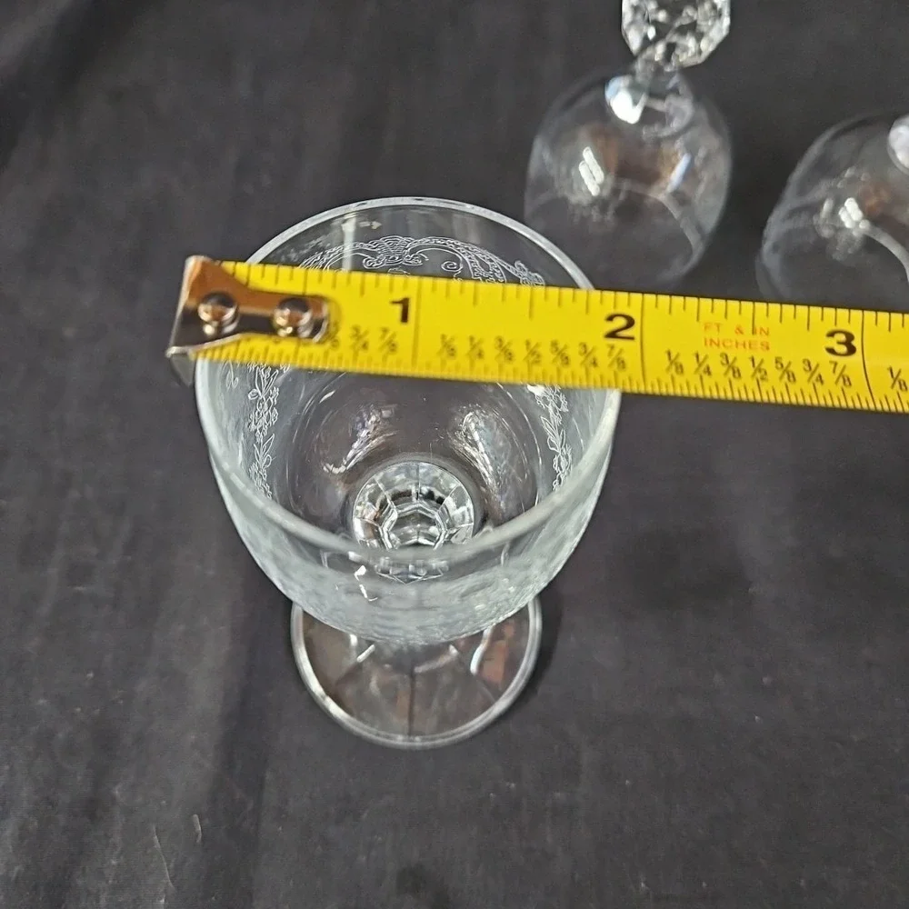 Bohemia‎ Crystal Etched Czech Liqueur Glasses 4 1/4